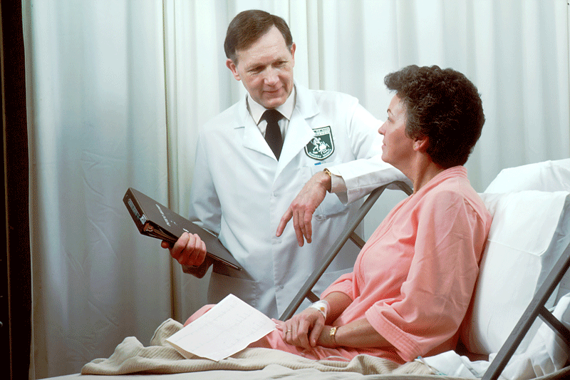 Doctor talking to patient