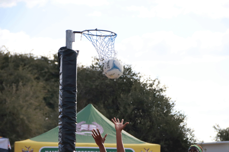 Netball hoop and ball