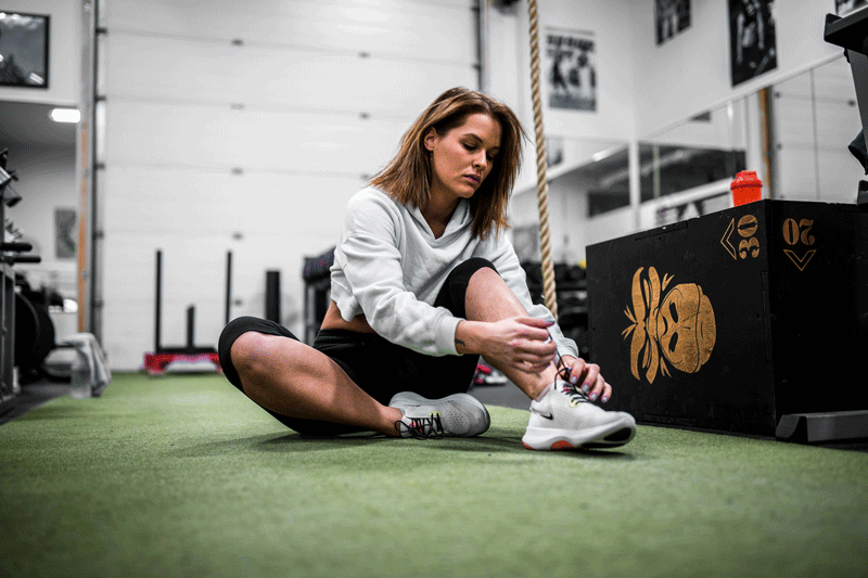 Athlete getting ready