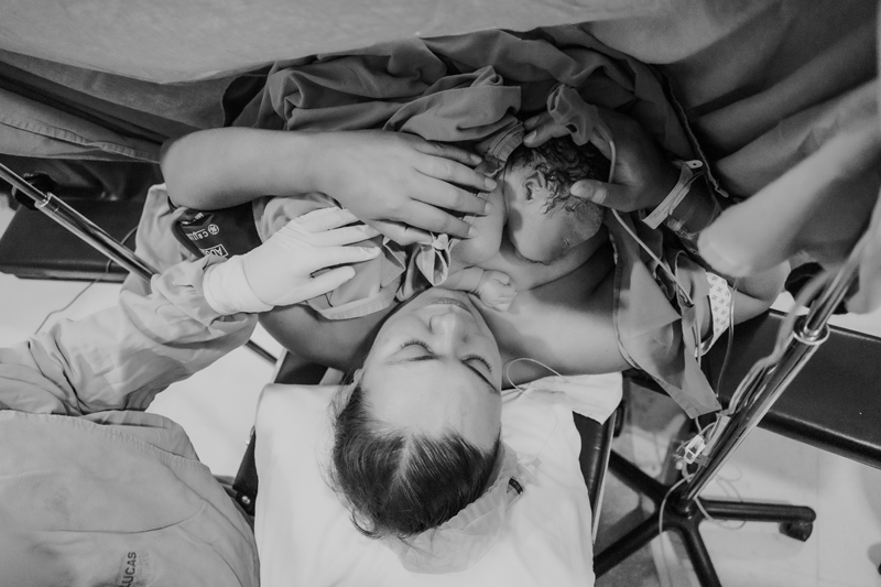 Mother after delivering baby by Caesarean