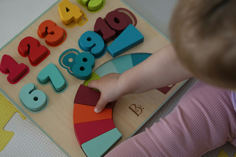 Child playing with blocks